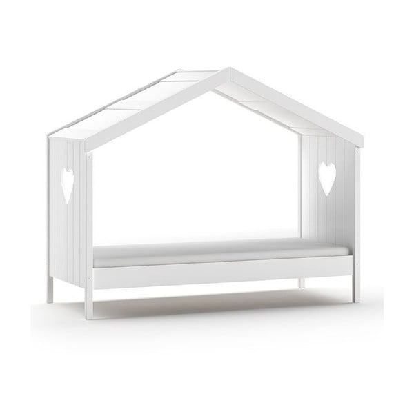 Pat pentru copii tip casuță alb  90x200 cm Amori - Vipack-image-4