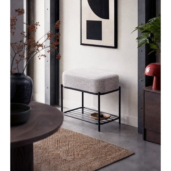 Taburet gri deschis Milou – White Label-image-1