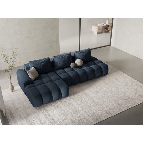 Colțar albastru închis extensibil/cu spațiu de depozitare (cu colț pe partea stângă/cu șezlong) Linz – Cosmopolitan Design-image-1