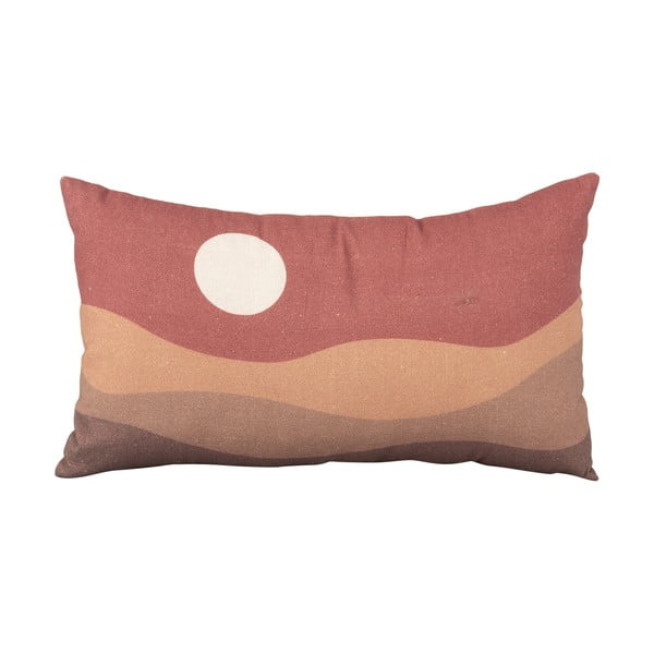 Pernă decorativă din bumbac PT LIVING Clay Sunset, 50 x 30 cm, maro-roșu