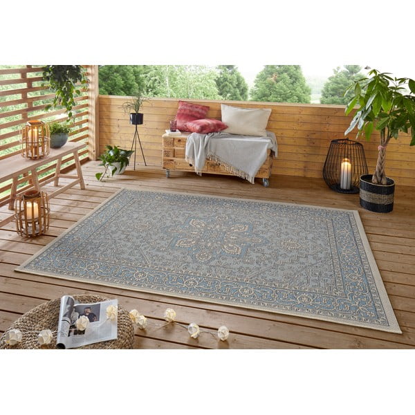 Covor adecvat interior / exterior NORTHRUGS Anjara, 200 x 290 cm, bej - albastru-image-1