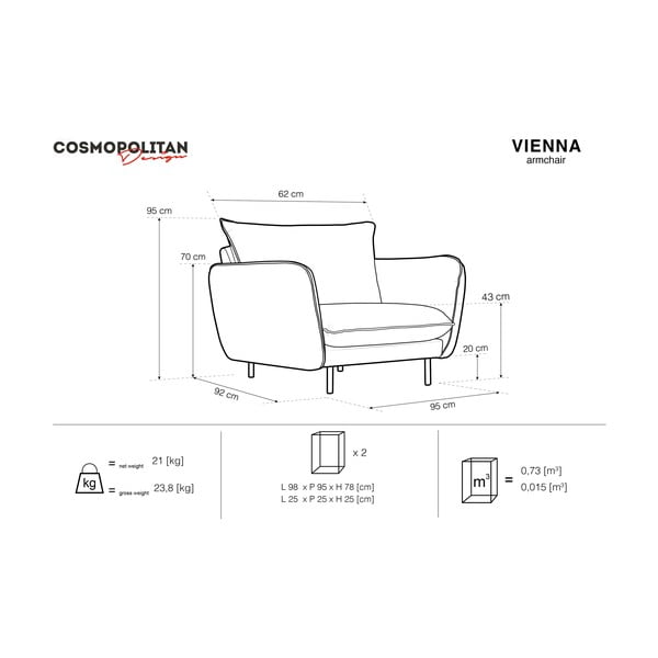 Fotoliu Cosmopolitan Design Vienna, gri închis-image-3