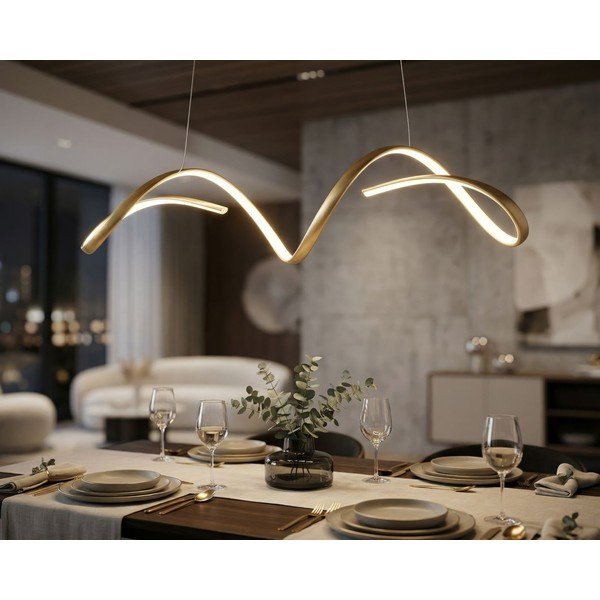 Lustră aurie LED din metal Uter – Mauro Ferretti-image-1