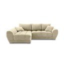 Colțar extensibil cu tapițerie de catifea și șezlong pe partea stângă Windsor & Co Sofas Nuage, bej