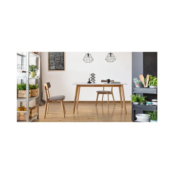 Set 2 scaune sømcasa Anais, gri deschis-image-4