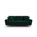 Canapea verde extensibilă, cu spațiu de depozitare cu tapițerie din catifea 235 cm Kyoto – Cosmopolitan Design