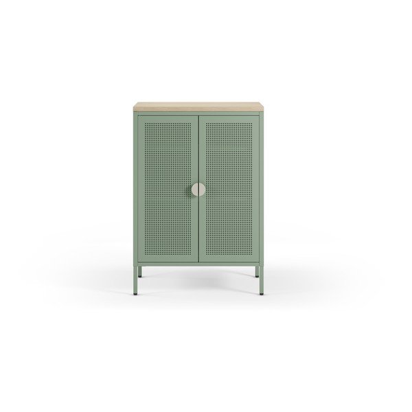 Dulap verde mentă/în culoare naturală din metal 70x100x40 cm Sayla – Marckeric-image-1