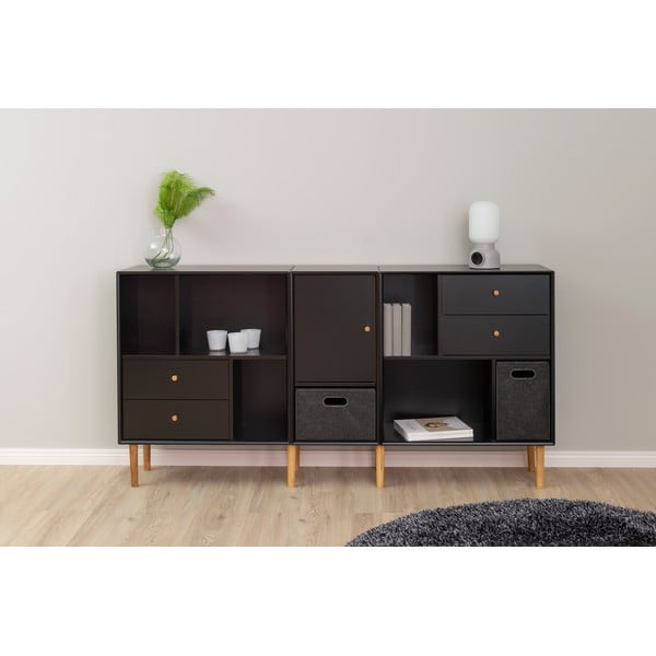 Modul cu sertare pentru sistem de rafturi modulare negru 43x33 cm Z Cube - Tenzo-image-1