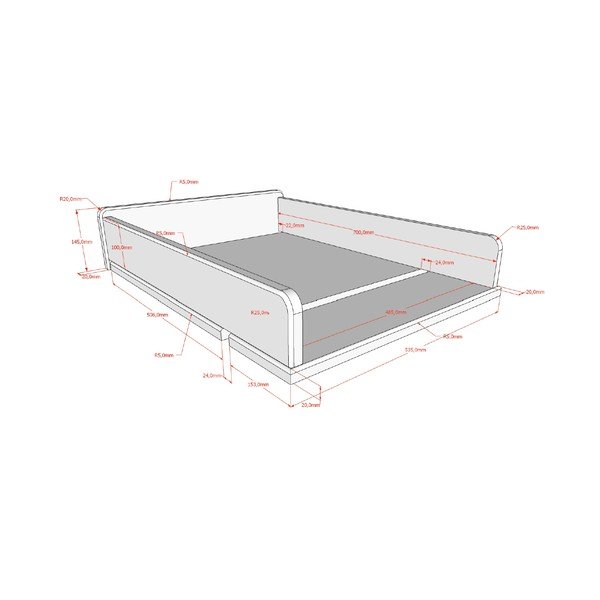 Masă de înfășat albă din lemn de fag Forrest – Vipack-image-2