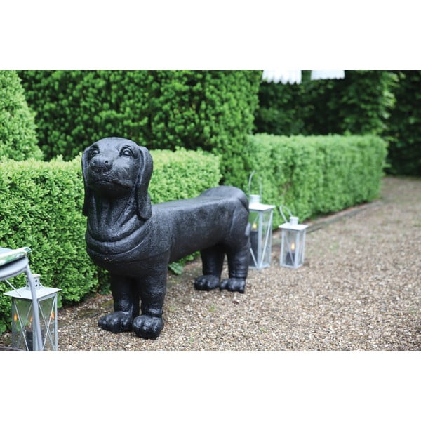 Bancă de grădină neagră Dachshund – Esschert Design-image-1
