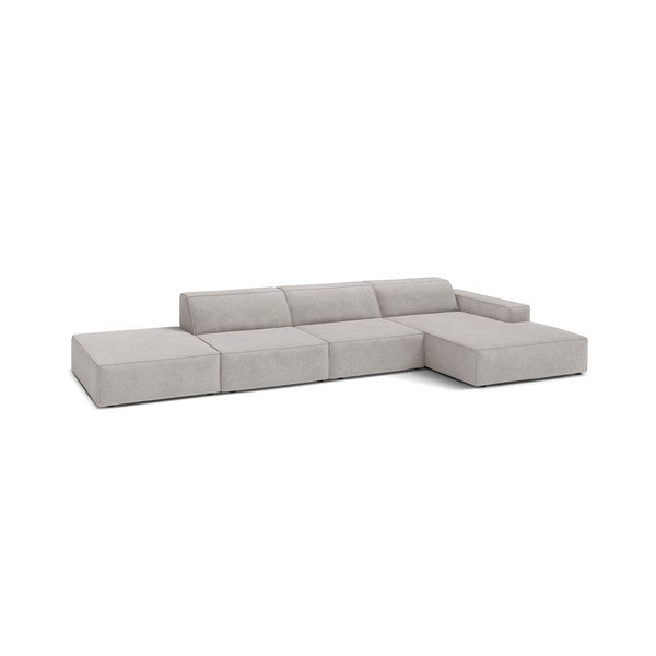 Colțar modular gri deschis (cu colț pe partea dreaptă/cu șezlong) Jodie – Micadoni -image-1