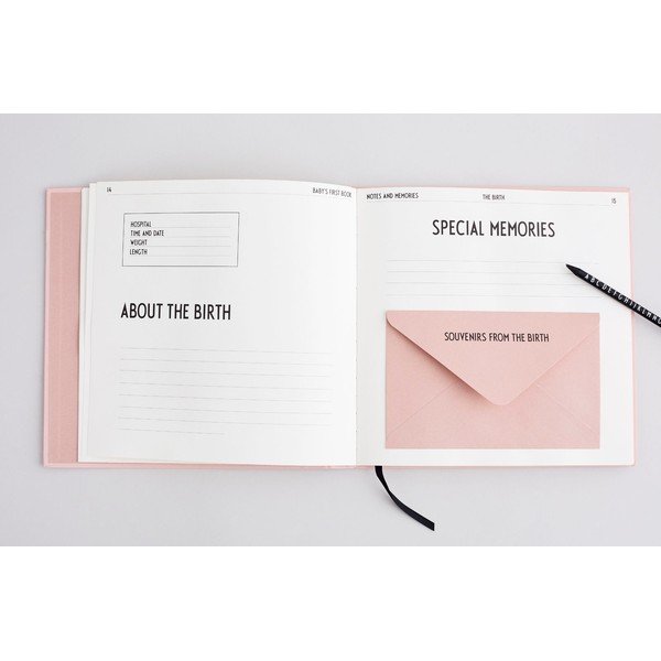 Carte de amintiri pentru copii Design Letters Baby's First Book, roz-image-1