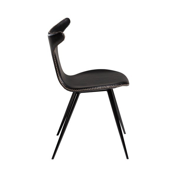 Scaun din piele artificială DAN–FORM Denmark Dolphin, negru-image-1