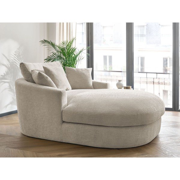 Fotoliu bej cu tapițerie din chenille Belem – Bobochic Paris-image-1