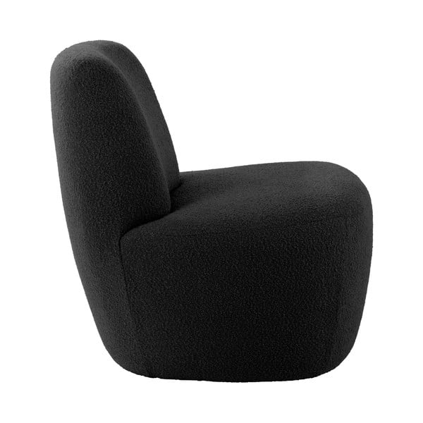 Fotoliu negru cu tapițerie din țesătură bouclé Ada – Leitmotiv-image-2