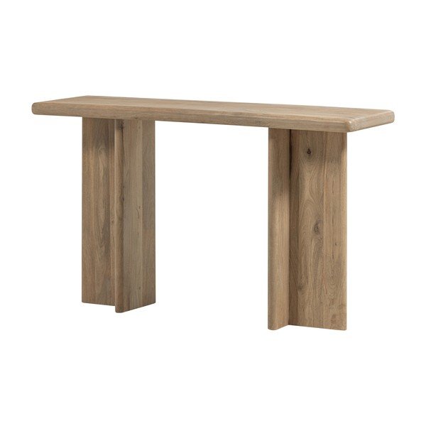 Masă consolă în culoare naturală deschisă din lemn de mango 40x80 cm Ato – WOOOD-image-2