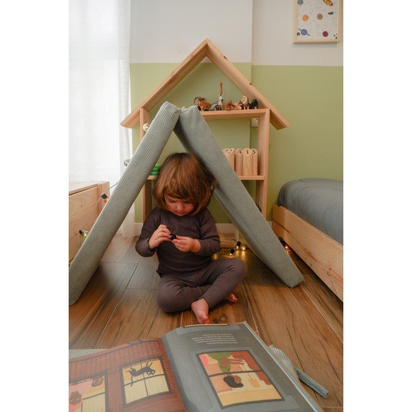 Puf de copii albastru deschis cu tapițerie din catifea reiată Montessori – Little Nice Things-image-3