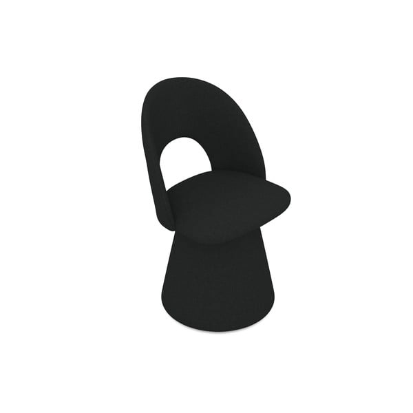 Scaun de sufragerie negru tapițat Kalo – Makamii-image-2