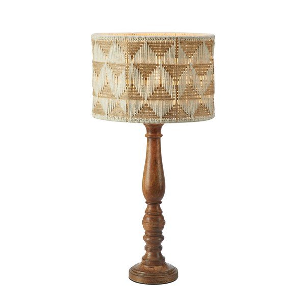 Veioză maro/în culoare naturală cu abajur textil/cu abajur din iută (înălțime 62,5 cm) Ano – Markslöjd