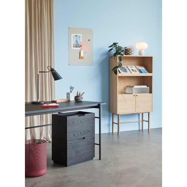 Veioză albă din sticlă (înălțime 28 cm) Kumu – Hübsch-image-2