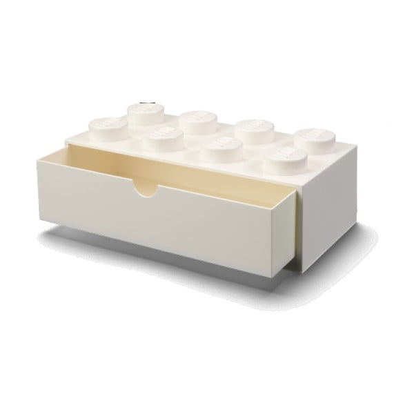 Cutie de birou cu sertar LEGO® Brick, 31,6 x 11,3 cm, alb-image-1