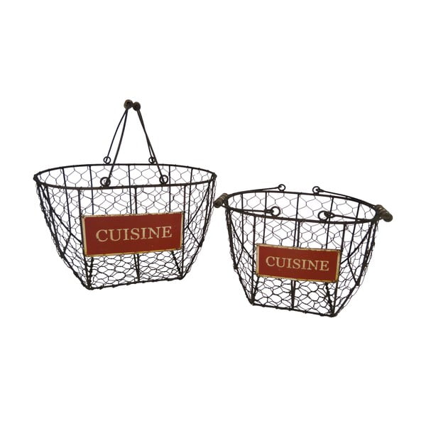 Set 2 coșuri din metal Antic Line Cuisine Basket