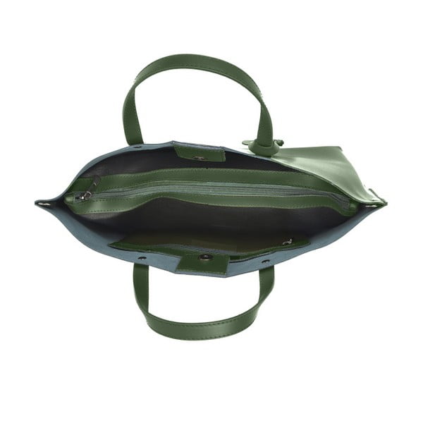 Geantă din piele Luisa Vannini Veronica, verde-image-3