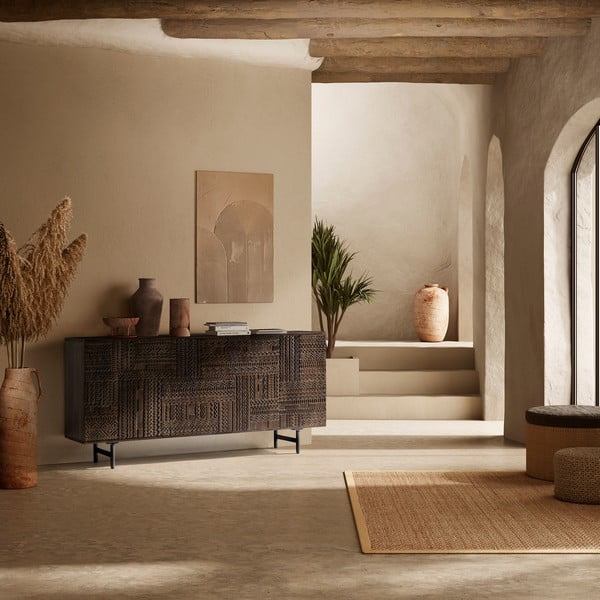 Comodă maro închis din lemn de mango 160x75x40 cm Kalai – MOME-image-1