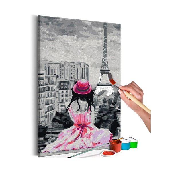 Set DIY pentru crearea unei picturi pe pânză Artgeist Eiffel Tower View, 60 x 40 cm
