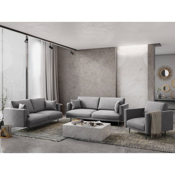 Canapea Milo Casa Piero, gri deschis-image-1