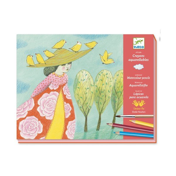 Set artistic cu creioane acuarelă Djeco Atelier Natural-image-2