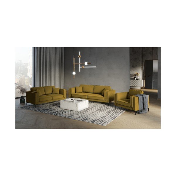 Canapea Milo Casa Attilio, 160 cm, galben-image-3