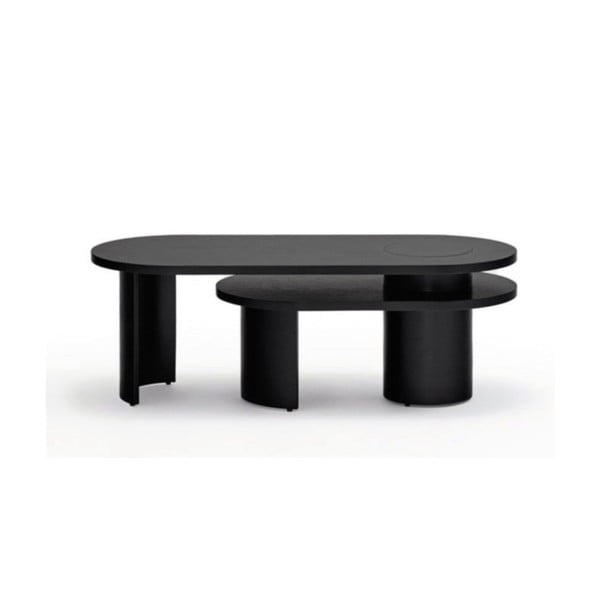 Măsuță de cafea neagră în decor de frasin 120x50 cm Nori - Teulat