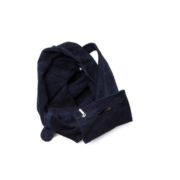 Poșetă din piele, Roberta M 885 Blu, albastru închis-image-3