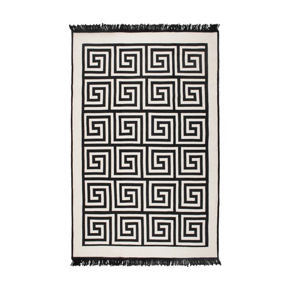 Covor reversibil Cihan Bilisim Tekstil Framed, 80 x 150 cm, bej-negru-image-1