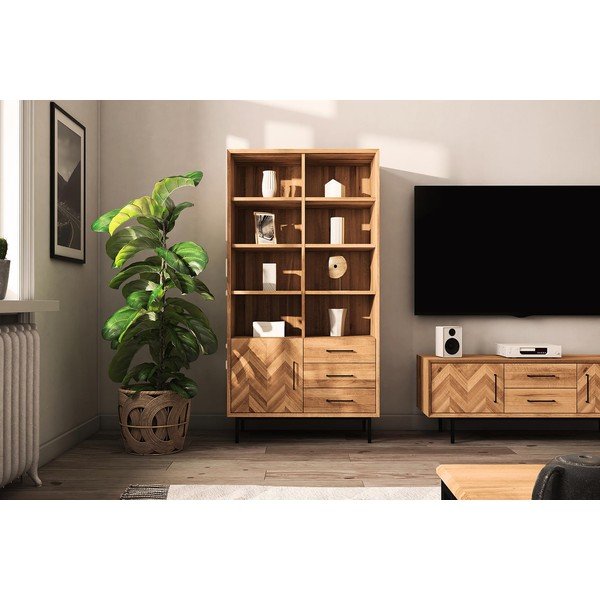 Bibliotecă din lemn de stejar 97x176 cm Abies – The Beds-image-1