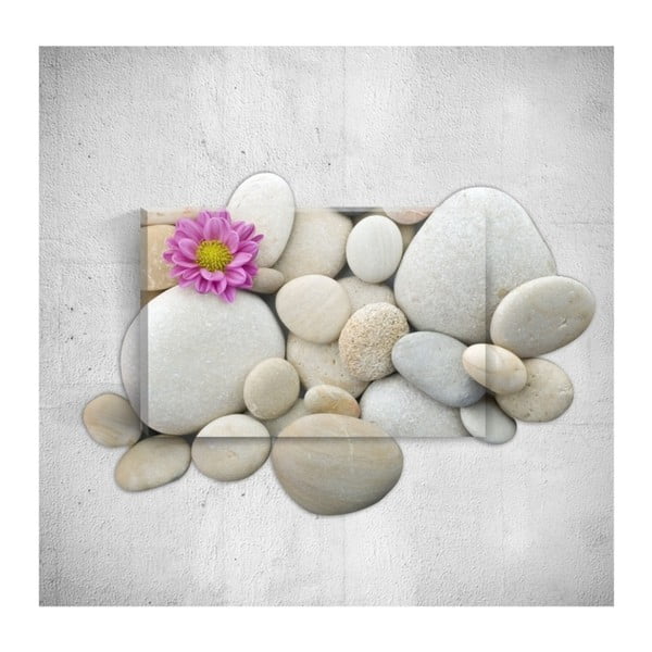 Tablou de perete 3D Mosticx Pebbles With Flower, 40 x 60 cm