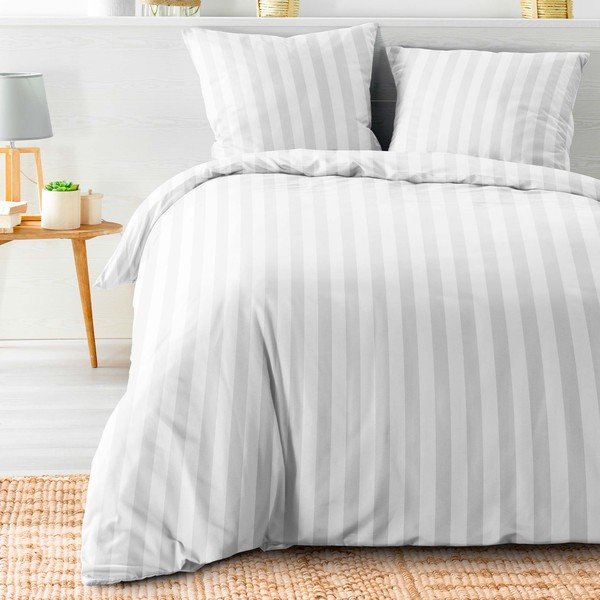 Lenjerie de pat albă din microfibră pentru pat dublu/extinsă 240x220 cm Cleo – douceur d'intérieur-image-1