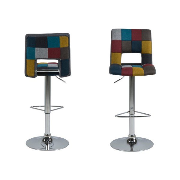 Set 2 scaune pentru bar Actona Wilma Barstool Patchwork-image-2