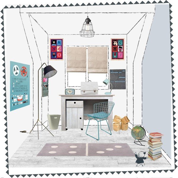 Covor gri pentru copii Domino, 60x120 cm-image-3