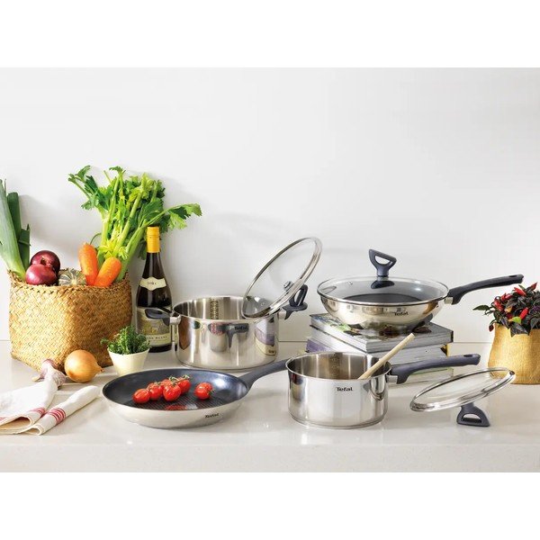 Tigaie tip wok cu capac/cu suprafață antiaderentă din oțel inoxidabil ø 28 cm Daily Cook G7309955 – Tefal-image-1