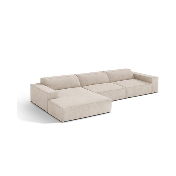 Colțar modular crem (cu colț pe partea stângă/cu șezlong) Jodie – Micadoni 