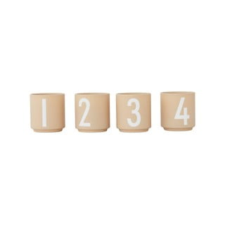Set de 4 cești din imitație de porțelan Design Letters, 0,5 l
