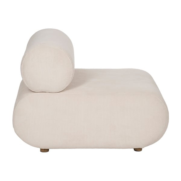 Fotoliu crem cu tapițerie din catifea reiată – Ixia-image-2