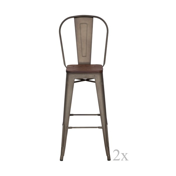 Set 2 scaune bar Mauro Ferretti Detroit, înălțime 115 cm, negru