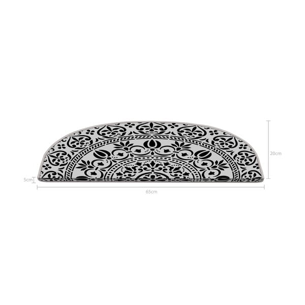 Covorașe pentru scări negre-albe 16 buc. 20x65 cm Anatolian Lace – Vitaus-image-2