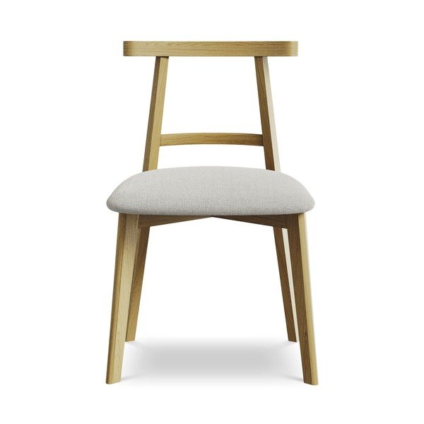 Scaun de dining gri deschis din lemn masiv Ohelo – Makamii-image-1