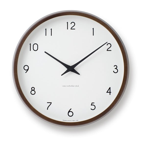 Ceas de perete cu ramă maro închis Lemnos Clock, ⌀ 29,4 cm