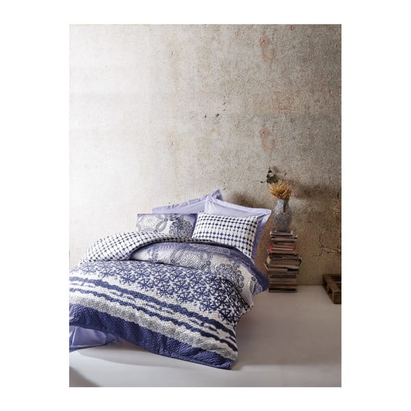 Lenjerie de pat cu cearșaf din bumbac Mesa Cassidy, 180 x 230 cm