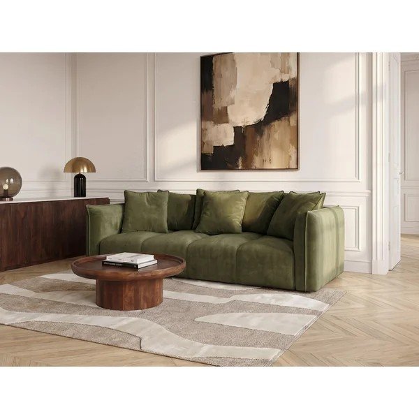 Canapea verde cu tapițerie din chenille Harlem – Bobochic Paris-image-2